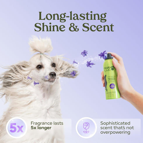 PAWFUME Dog Detangler Grooming Spray, Royal Lavender, 1-Pack – Hypoallergenic, Alcohol-Free, Moisturizing for Coat Care