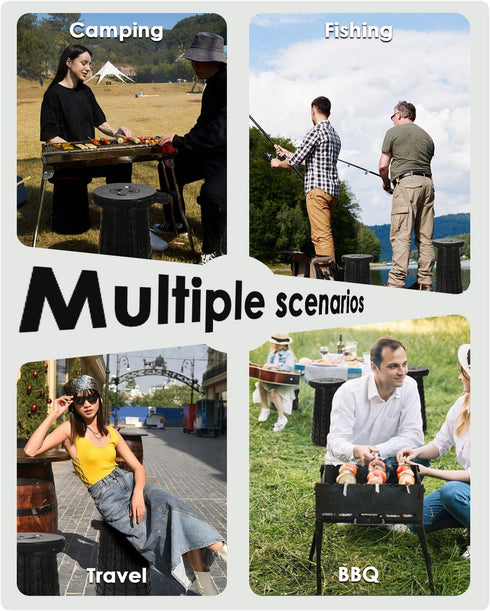 Spisces Stool,800 lbs 2.6 lbs,18-Inch Upgraded Collapsible Heavy Duty Capacity & Lightweight Portable Retractable