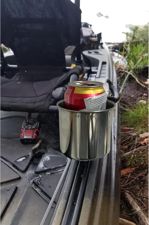 Multi-Functional Kayak Cup Holder, Track Mounted Drink Holder, Phone Holder, Stainless Steel, No Track