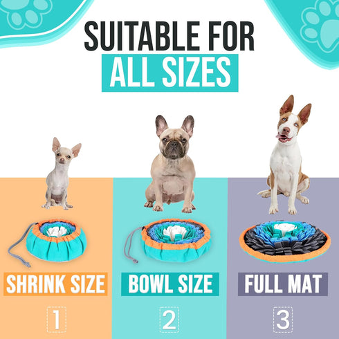 20" Dog Snuffle Mat - Interactive Dog Puzzle Toys for Enrichment - Large Slow Feeder Foraging Mat for Brain Games