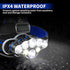 Rechargeable Headlamp, 8 LED 18000lm IPX4, Red Light Flashlight, USB Cable 8 Modes for Outdoors Camping Running Fishing