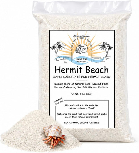 Generic 5 lbs. Hermit Crab Sand Substrate, All Natural Premium White Sand Mixture,