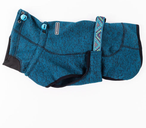 Wilderdog Fleece Dog Jacket, Neoprene Neck Gaiter, Medium, Pacific Blue
