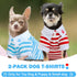 2 Pieces Dog Shirts for Small Dogs Boy Girl Stripe Dog Clothes Spring Summer Chihuahua Yorkie Clothes Soft Pet T-Shirt Extra Small Dog Clothes Puppy Kitten Clothes (Medium, Stripe)