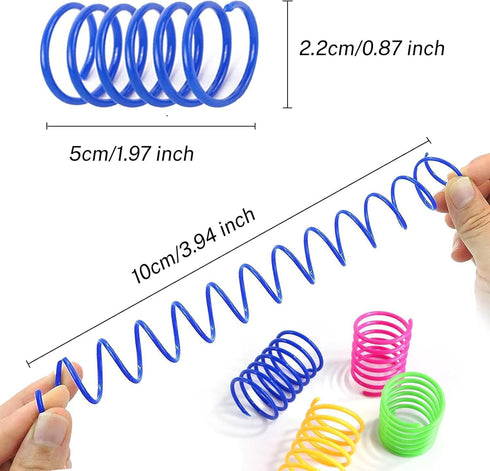 WHXYTHREE 12 PCS Colorful Interactive Cat Spring Toys, BPA-Free Durable Spiral Springs for Indoor Cats, Active Play