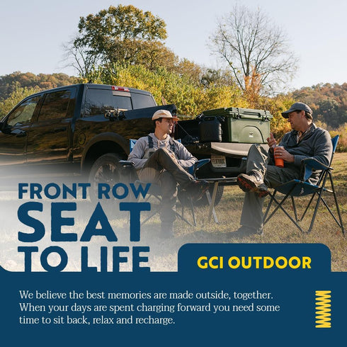GCI Outdoor Comfort Pro Camping Chair | Collapsible Folding Chair with Durable Armrests, Drink Holder & Portable Carry