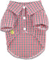 DroolingDog 3 Pack Plaid Dog Tee Shirt, Puppy Button Up Shirts, Breathable Summer T-Shirts for Small Dogs