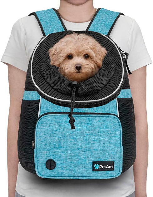 Backpack 10 lbs, PetAmi Front Carrier for Dogs and Cats, Adjustable Ventilated Pet Chest Carrier for Hiking Camping