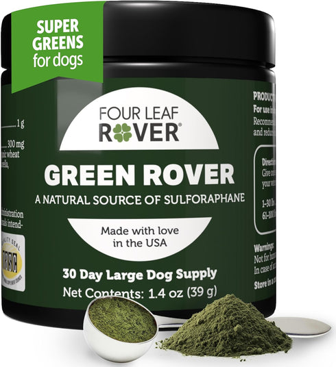 Green Rover - Greens for Dogs Powder with Organic Broccoli Sprouts, Fermented Spirulina and Sea Greens, Veterinarian