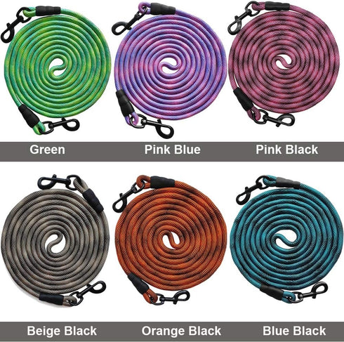 BTINESFUL Dog Tie-Out Long Tether Rope Leash, 8ft/12ft/20ft/30ft/50ft/75ft for Large Medium Small Dogs Training