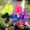 Puppy Dogs Candy Colors Anti-Slip Waterproof Rubber Rain Shoes, Boots Paws Cover (Blue, Large)