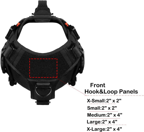 ICEFANG GN3 Tactical Dog Harness with 6X Buckle, Molle Vest with Handle, No Pulling Front Clip (XL, Black)