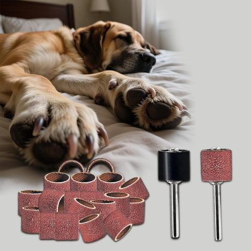 LittleFlower 22-Pack -1/2" (120 Pet Nail Grinder Replacement Kit - Sanding Bands for Dogs & Cats Black Grinding Drums