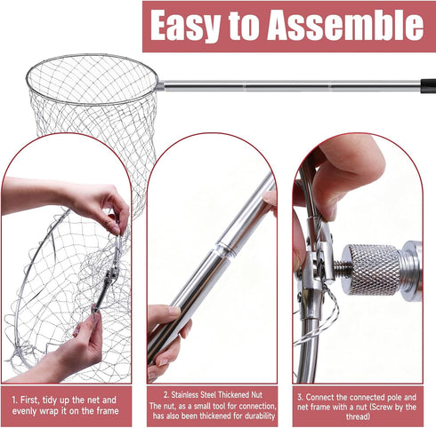 2 Sets 2 2 Sets Chicken Catching Net with Poles Nets Extra Durable Fishing Net for Adult Poultry Catcher Net Thickened