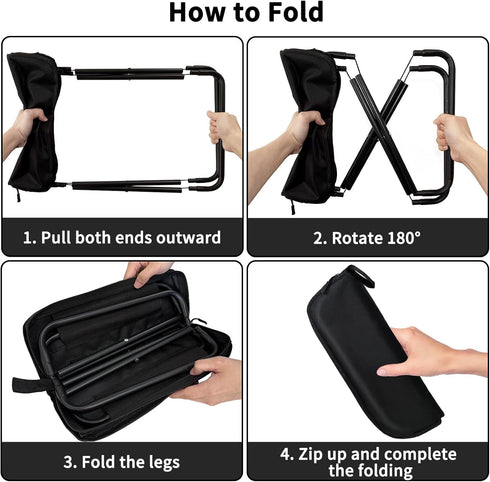 2 Pack 13 Inch Camping Stool Portable Folding Stool for Adults, Lightweight Small Foldable Stools for Fishing Hiking