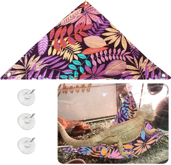 KUDES Bearded Dragon Hammock, Reptile Lizard Lounger Ladder Accessories, Terrarium Habitat Decor for Bearded Dragons,