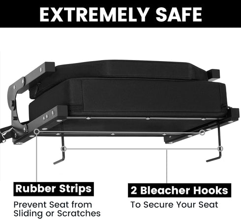 Jauntis Stadium Seats for Bleachers, Bleacher Seats with Ultra Padded Comfy Foam Backs and Cushion, Wide Portable