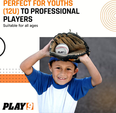 9 SHOP PLAY - Spin Trainer - Training Baseballs for Pitchers - Genuine Leather for Game Like Feel - Baseball Training