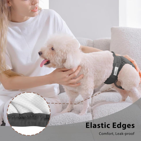 Dogs,(4 Pack) Vecomfy Reusable Female Dog Diapers for Large Easy Absorbent Medium Doggie Diapers for Peeing