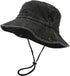 Unisex Cotton Boonie Hat, Packable Summer Outdoor Fishing Bucket Hat with String