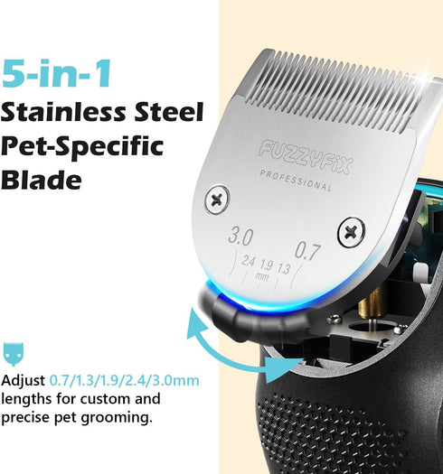 5-in-1 Trimmer Dog Clippers for Grooming with Blade, Dog Grooming Kit Cordless Rechargeable Hair Detachable Stainless