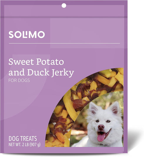 Amazon Brand - Solimo Sweet Potato & Duck Jerky Dog Treats, 2
