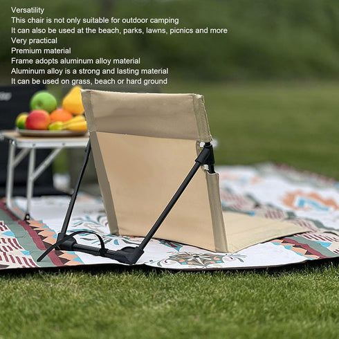 Nurnesy Camping Backrest Cushion, Camping Folding Chair Cushion Backrest Casual Stylish Aluminium Alloy Folding Beach