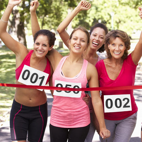 5.9" 7.9" Running Bibs Race Competitor Numbers Waterproof Runners Race Numbers with Safety Pins for Marathon Races