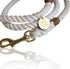 Heavy Duty Rope Dog Leash - 5 ft, Durable Cotton & Comfortable for Medium & Large Dogs - White Wedding Leash