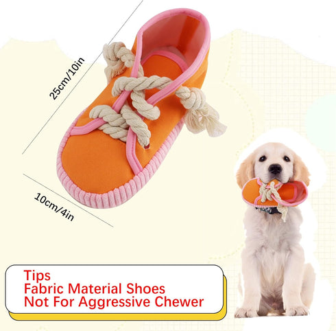 vocheer Dog Chew Toy, Durable Interactive Squeaky Puppy Toy for Small, Medium Breze, Teething Shoe, Machine Washable,