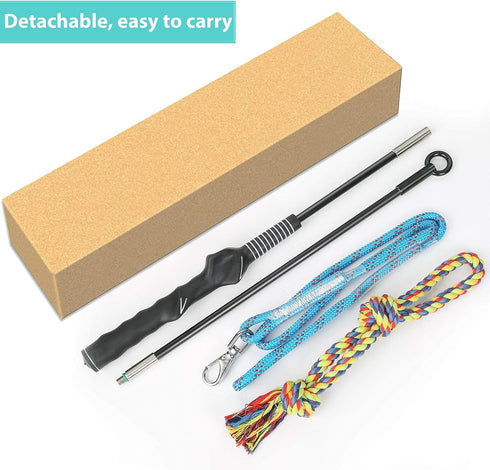 Flirt Pole for Dogs Pet Teaser Wand Outdoor Interactive Pet Dog Flirt Pole Training Exercise Rope Toy for Small Medium