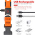 LED Dog Collar, Light Up Adjustable USB Rechargeable Safety Collar for Small Dogs (Small, Orange)