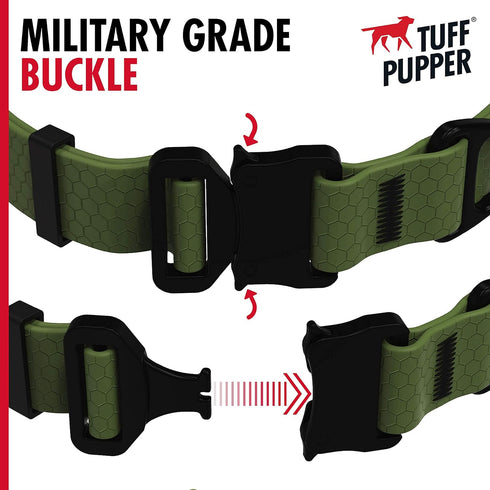 Tuff Pupper Waterproof Action Collar - Heavy Duty Tear Proof Dog Collar with Rust-Proof Hardware for Active Dogs