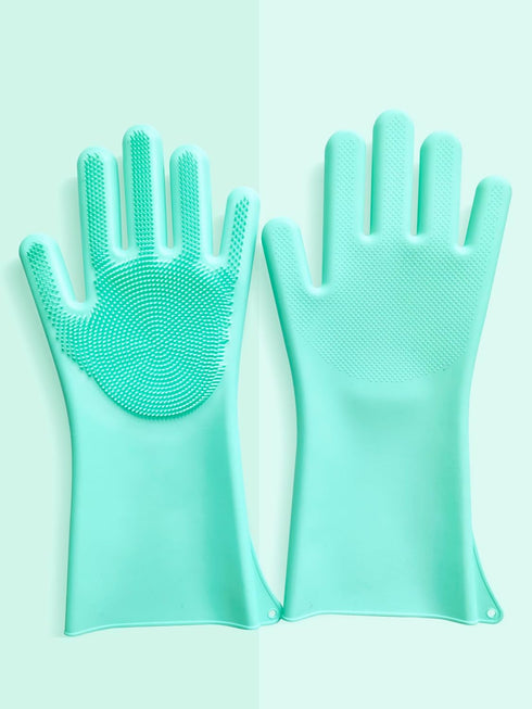 Pnzonge Multi-use Silicone Gloves for Dogs - Showers, Pet Hair Removal, Anti-Scratch Massage Products - Set of 2