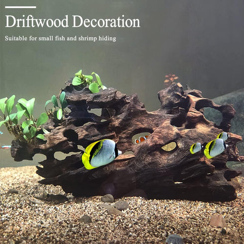 Hamiledyi Natural Driftwood for Aquarium Decor, Sinkable Reptile Wood Branches for Fish Tank Habitat