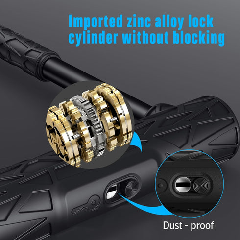 Heavy Duty Bike U Lock, 12 Ton Shear, 20mm Anti-Theft Silicone Covered Lock with 4ft Steel Cable
