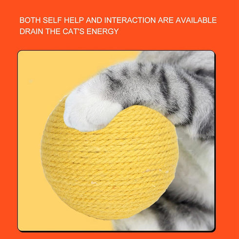 Cat Scratching Post, Funny Sisal Cat Ball, Interactive Claws Safe Tummies, Relieve Boredom, Anti-Scratch Training