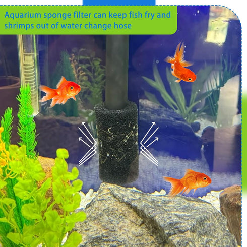 12 Pieces Aquarium Filter Sponge, 0.8" Intake Coarse Sponge Filter for Fish Tank, Protect Fish Fry and Shrimp