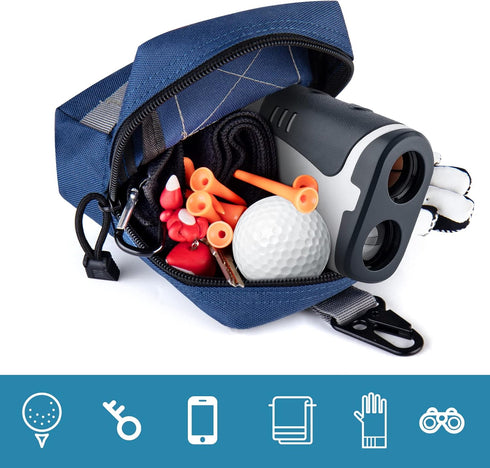 Golf Balls Bag, Molle Golf Tees Holder Pouch for Golf Rangefinder Storage, Zipper Golf Accessories Bag