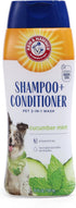 Arm & Hammer 2-in-1 Shampoo & Conditioner for Dogs - Cucumber Mint, 20 Ounces, 2 Pack for All Dogs