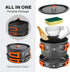 Odoland 9pcs Camping Cookware Non-Stick Lightweight Pots and Pans Set for Outdoor Cooking