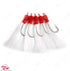 50 7/0 Pieces unrigged Shrimp Flying Hooks with White Krystal Flash