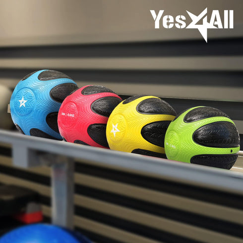Yes4All 6/8/10/12LBS Medicine Ball with Dual Texture Grip, Weighted Medicine Ball for Workouts Exercise Balance