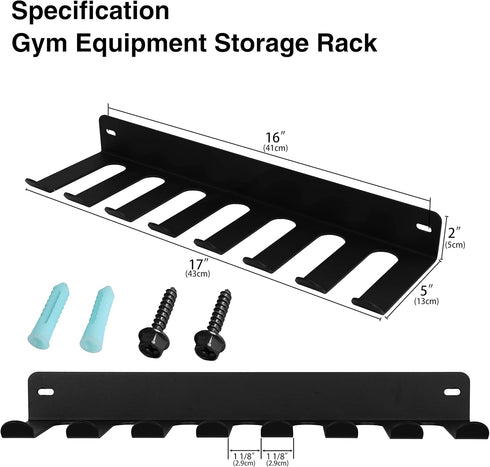 Multi-Purpose Gym Equipment Storage Rack - Heavy Duty Rack for Resistance Bands, Barbell, Lifting Belts