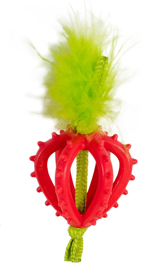 Catstages Dental Strawberry Teether, Soft and Textured Cat Chew Toy, Catnip Oil
