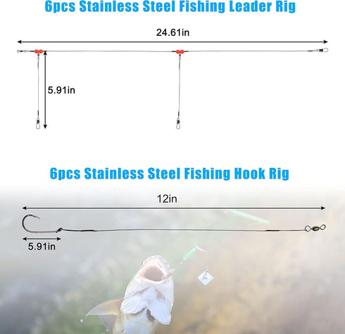 Surf Fishing Tackle Kit with Ocean Saltwater Fishing Lures, Rigs, Pyramid Sinker Weight & Hooks