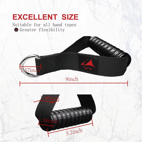 Heavy Duty Gym Workout Handles Attachment for Cable Machine - Compatible with Resistance Band, Pulley System