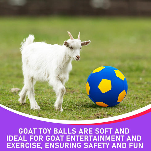 4 Pcs Goat Ball Toy Set with Covers - Anti Burst Training Toy with Inflator Pump for Goats (18inch, Red and Purple)