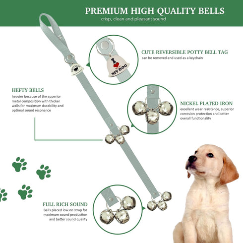 (Set 2) Caldwell's Pet Supply Co. Dog Potty Bells, Dog Door Bell, Bells to Go Outside, Potty Training Bell, Dogs