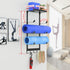 LSK Yoga Mat Holder Wall Mount, Black Storage Rack for Home Gym with 5 Hooks for Fitness Accessories